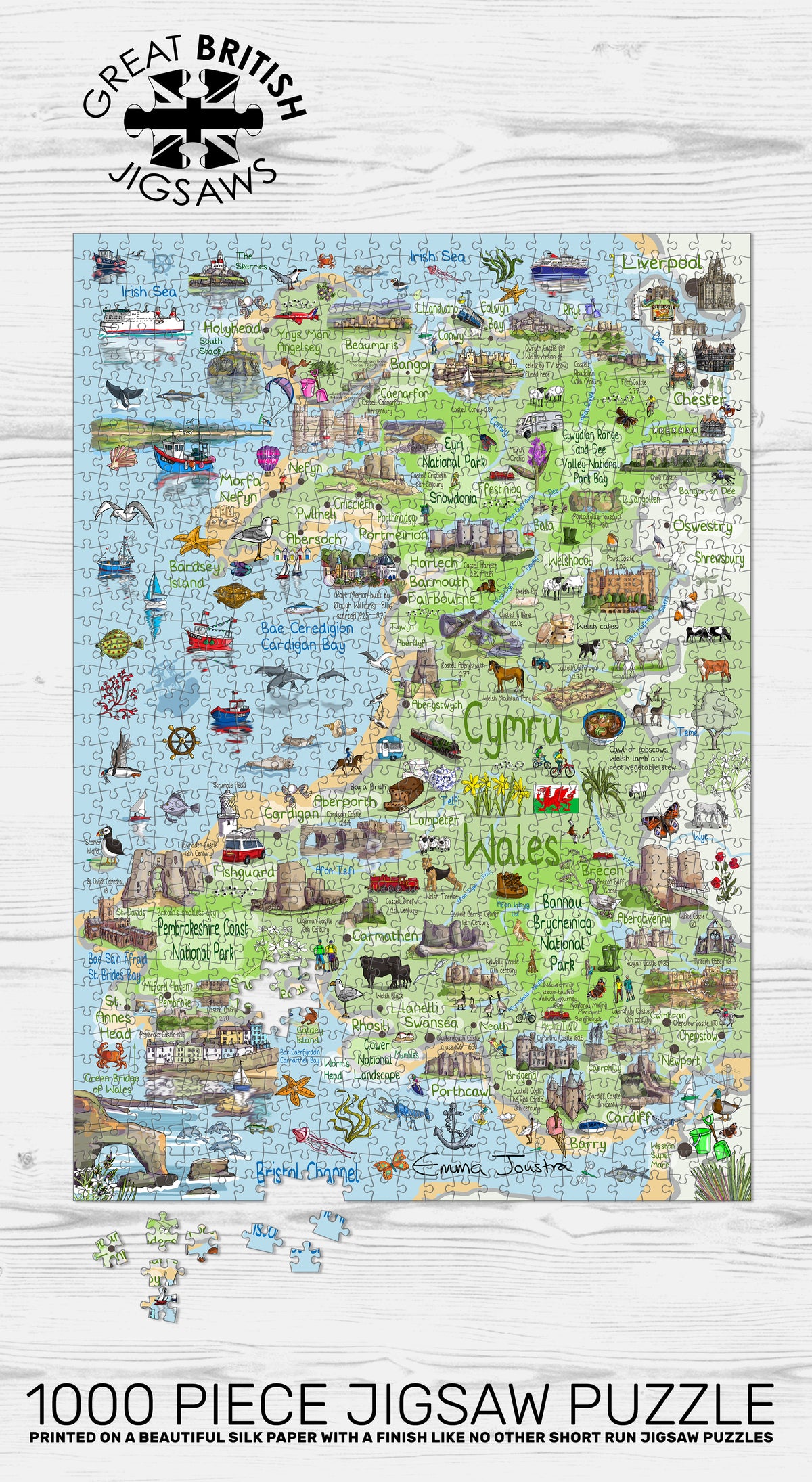 Wales Map 1000 Piece Jigsaw Puzzle