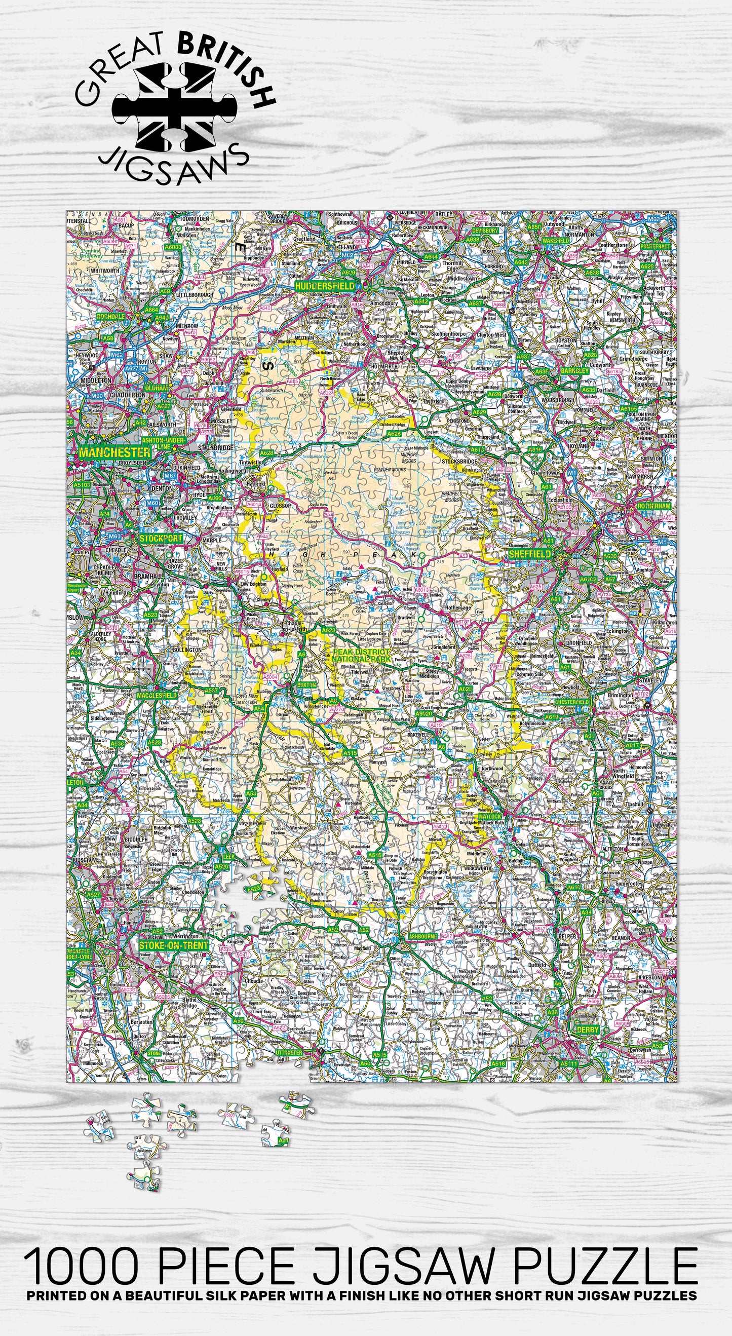 Peak District Map 1000 Piece Jigsaw Puzzle