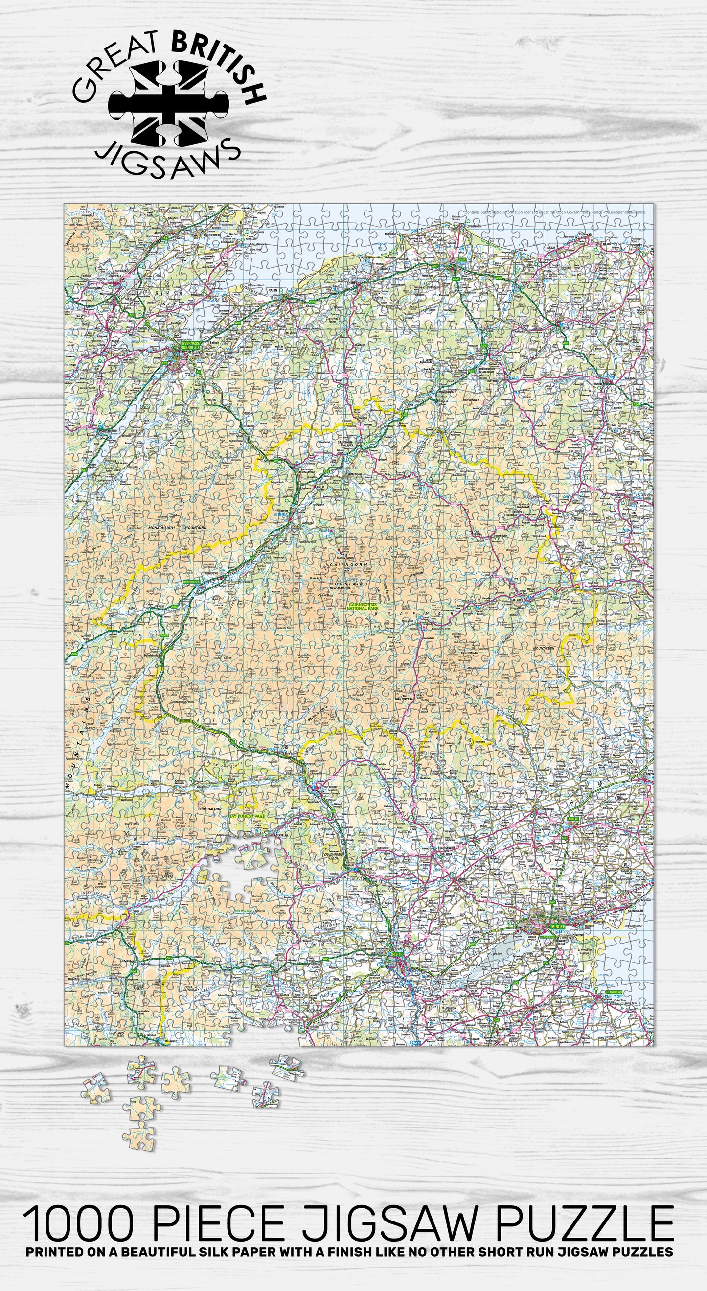 Cairngorms Map 1000 Piece Jigsaw Puzzle
