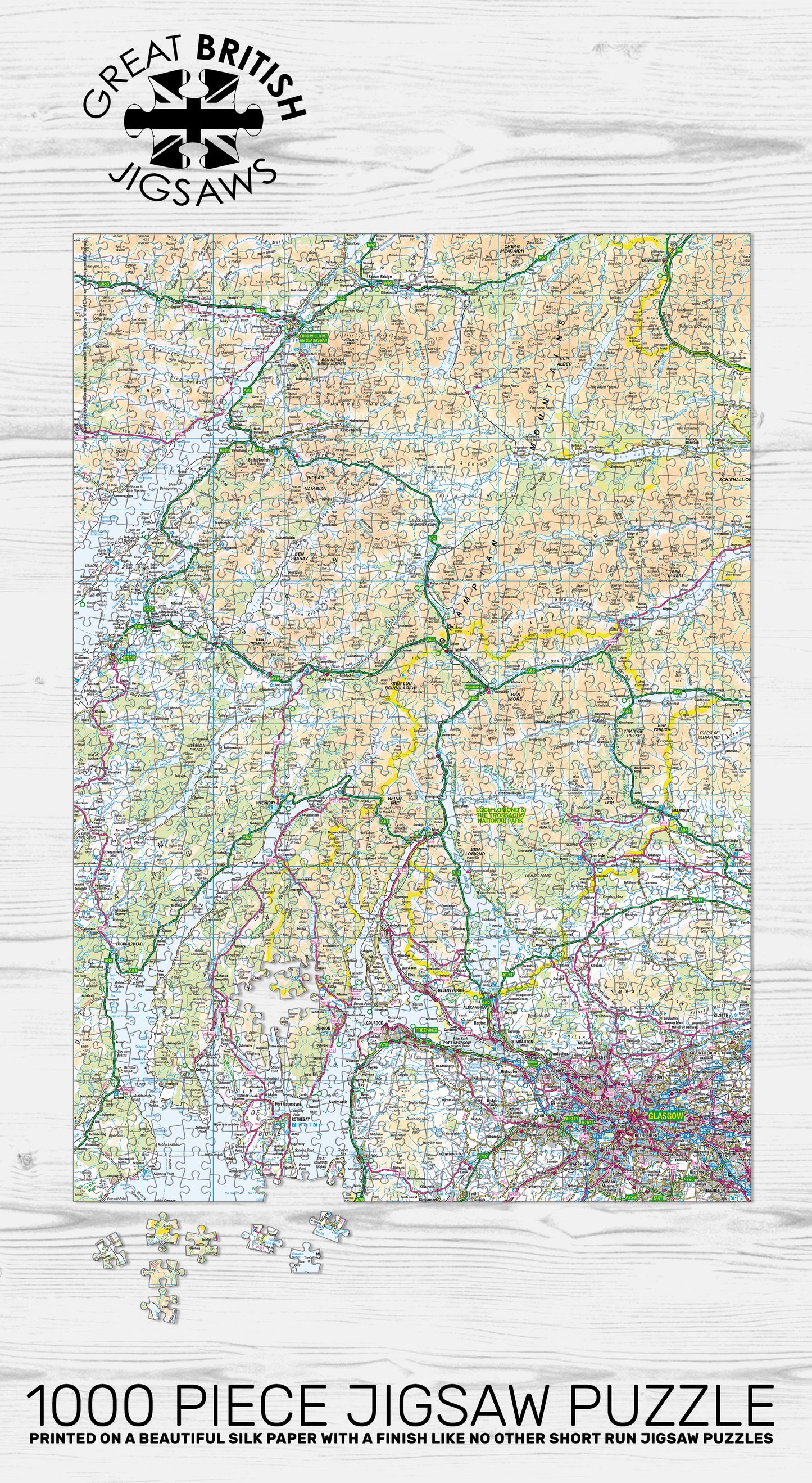 Loch Lomond-Trossachs Map 1000 Piece Jigsaw Puzzle
