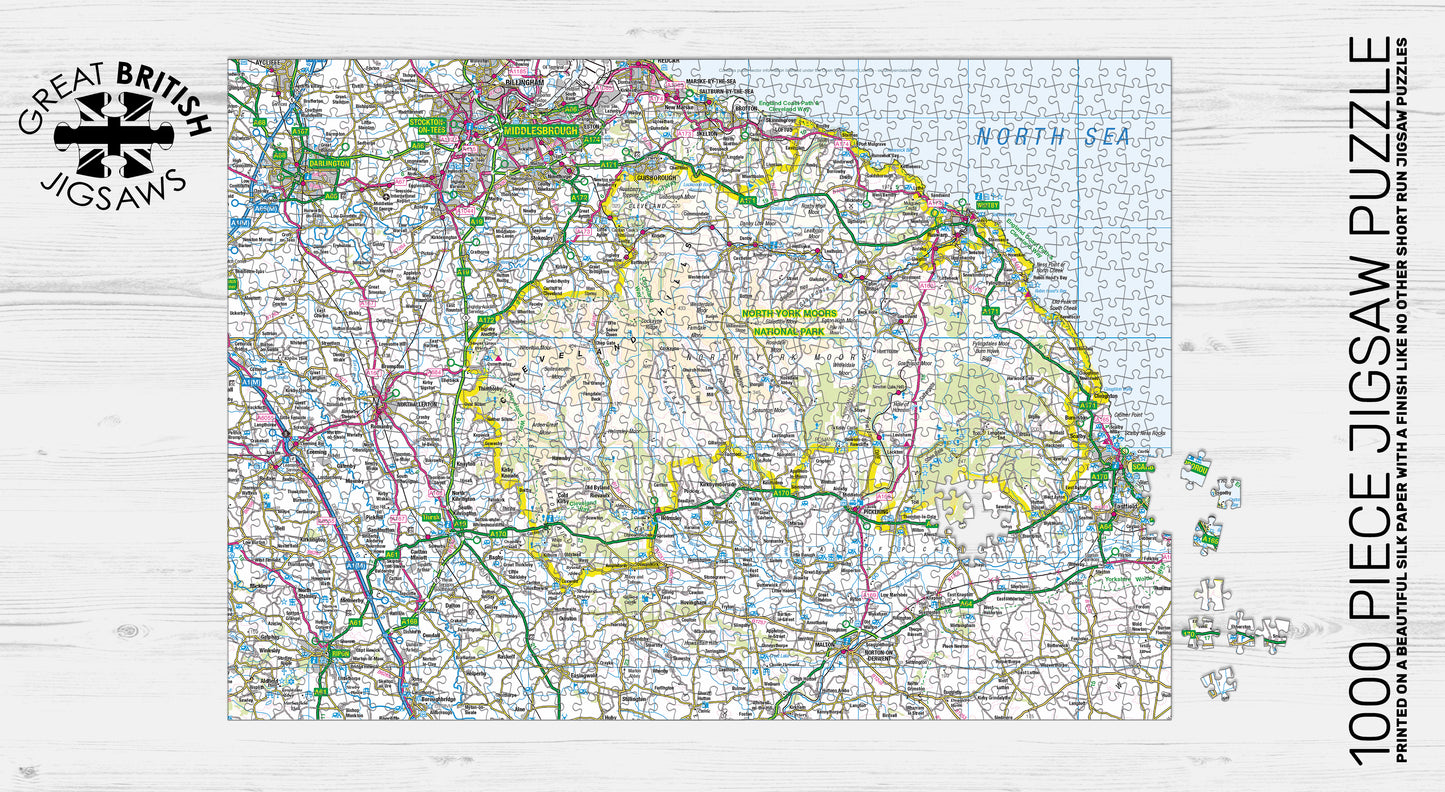 North York Moors Map 1000 Piece Jigsaw Puzzle
