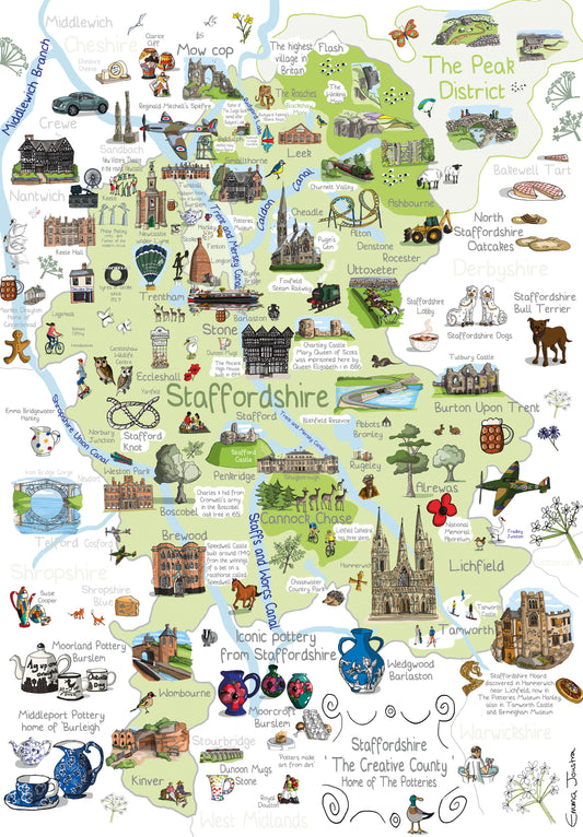 Staffordshire Map 1000 Piece Jigsaw Puzzle
