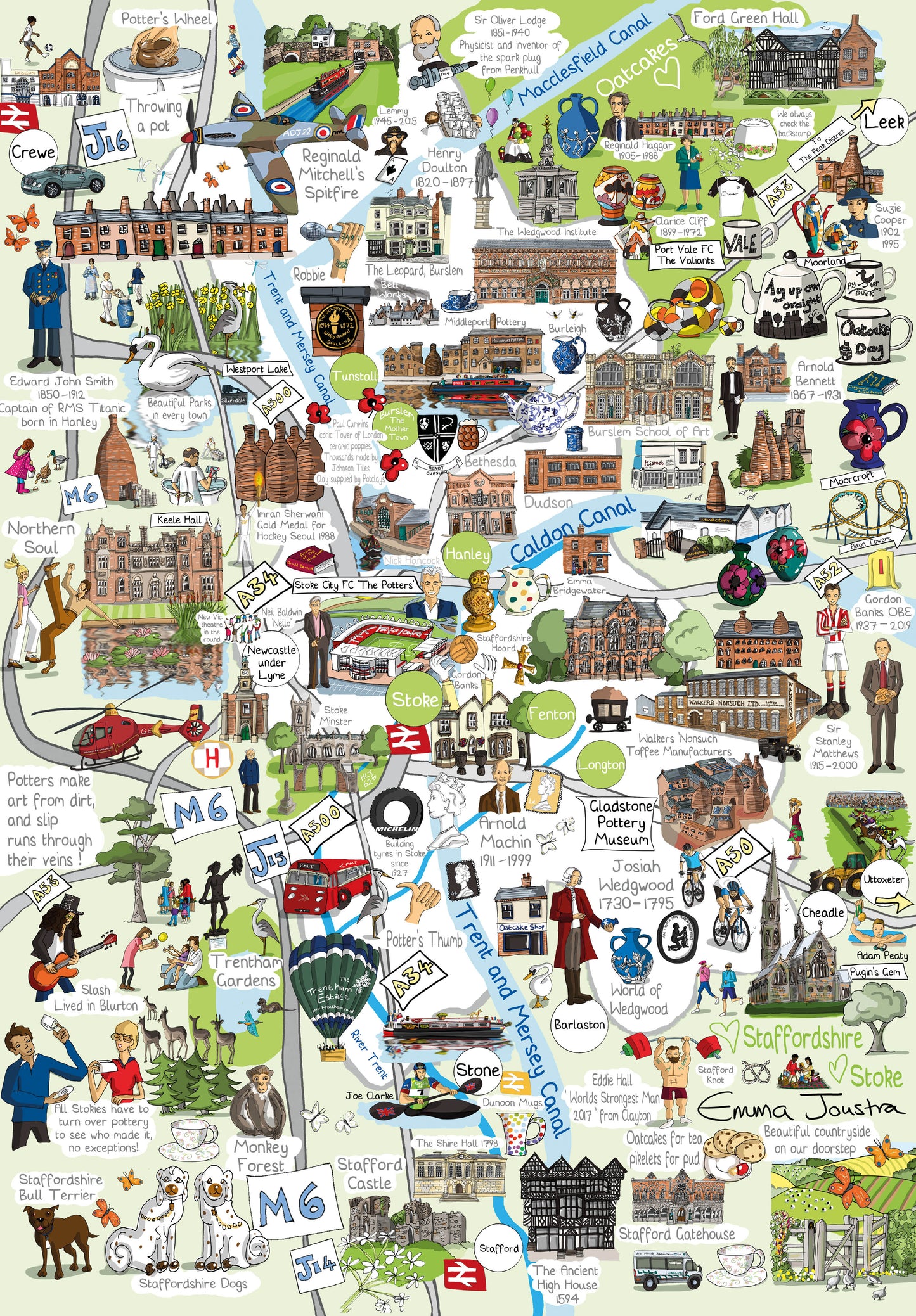 Six Towns of the Potteries 1000 Piece Jigsaw Puzzle