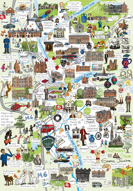 Six Towns of the Potteries 1000 Piece Jigsaw Puzzle