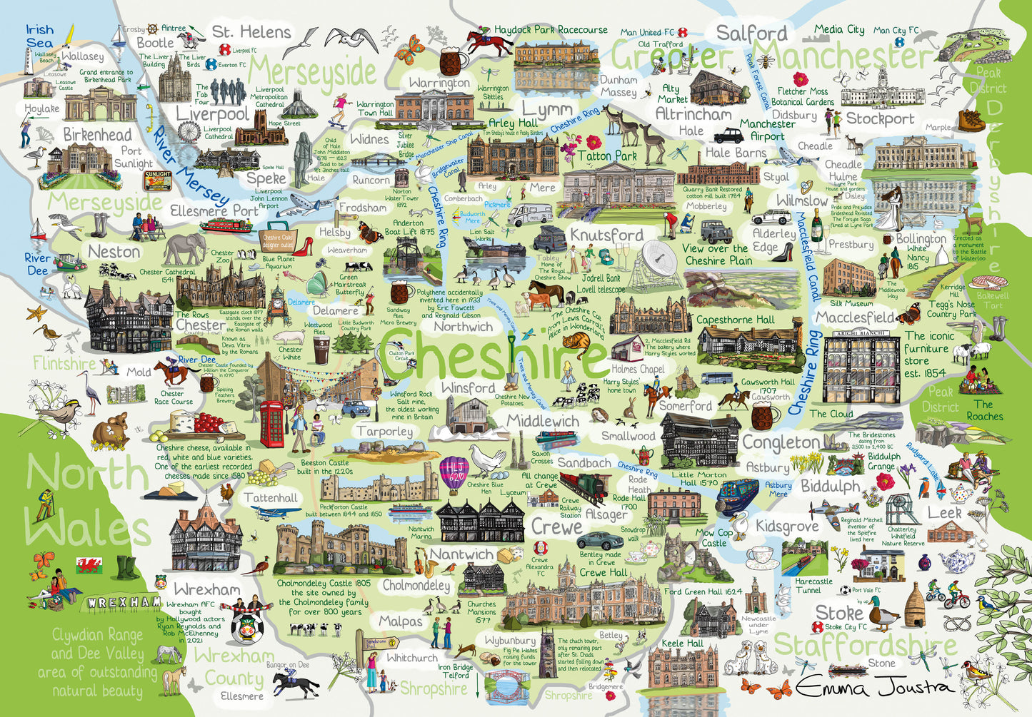 Cheshire Map 1000 Piece Jigsaw Puzzle