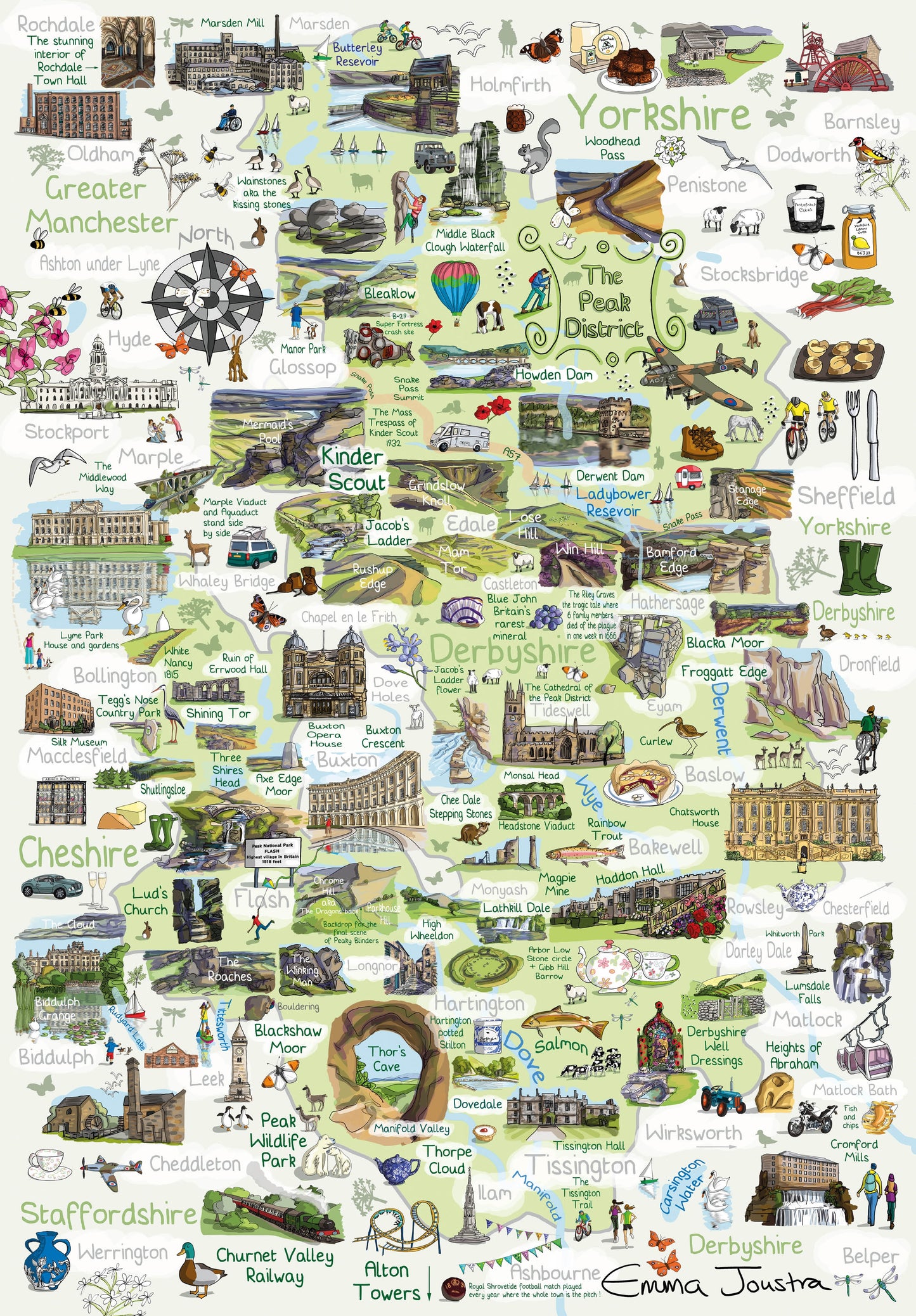 Peak District Map 1000 Piece Jigsaw Puzzle