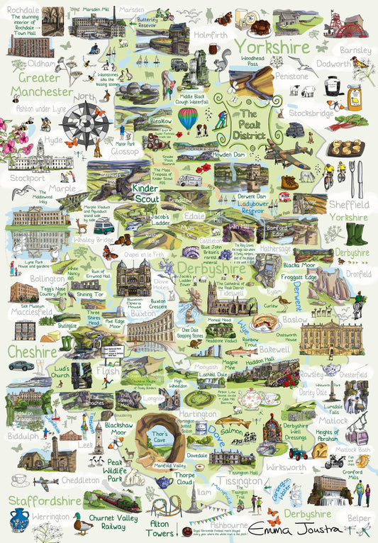 Peak District Map 1000 Piece Jigsaw Puzzle