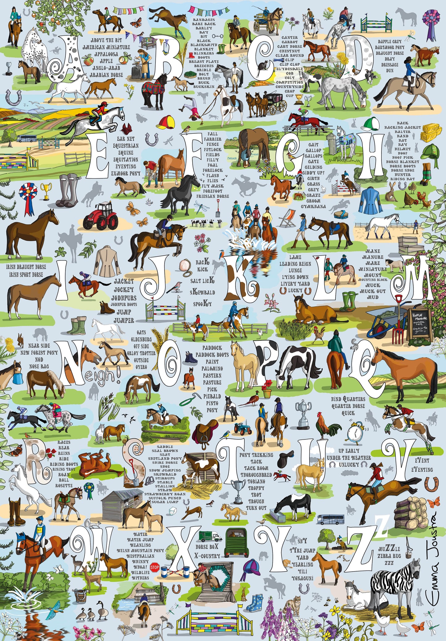 Horse and Pony A to Z 1000 Piece Jigsaw Puzzle