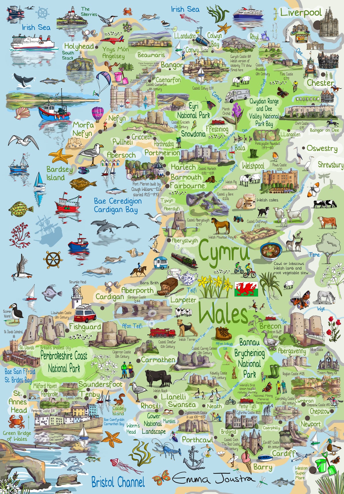 Wales Map 1000 Piece Jigsaw Puzzle