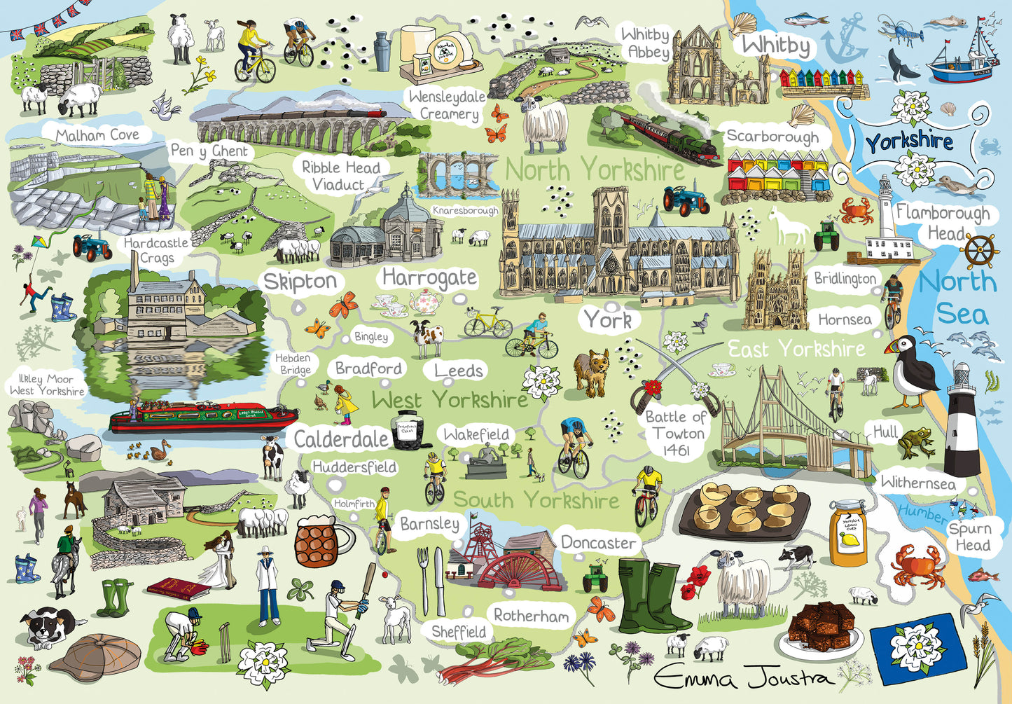 Yorkshire Map 1000 Piece Jigsaw Puzzle