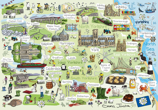 Yorkshire Map 1000 Piece Jigsaw Puzzle