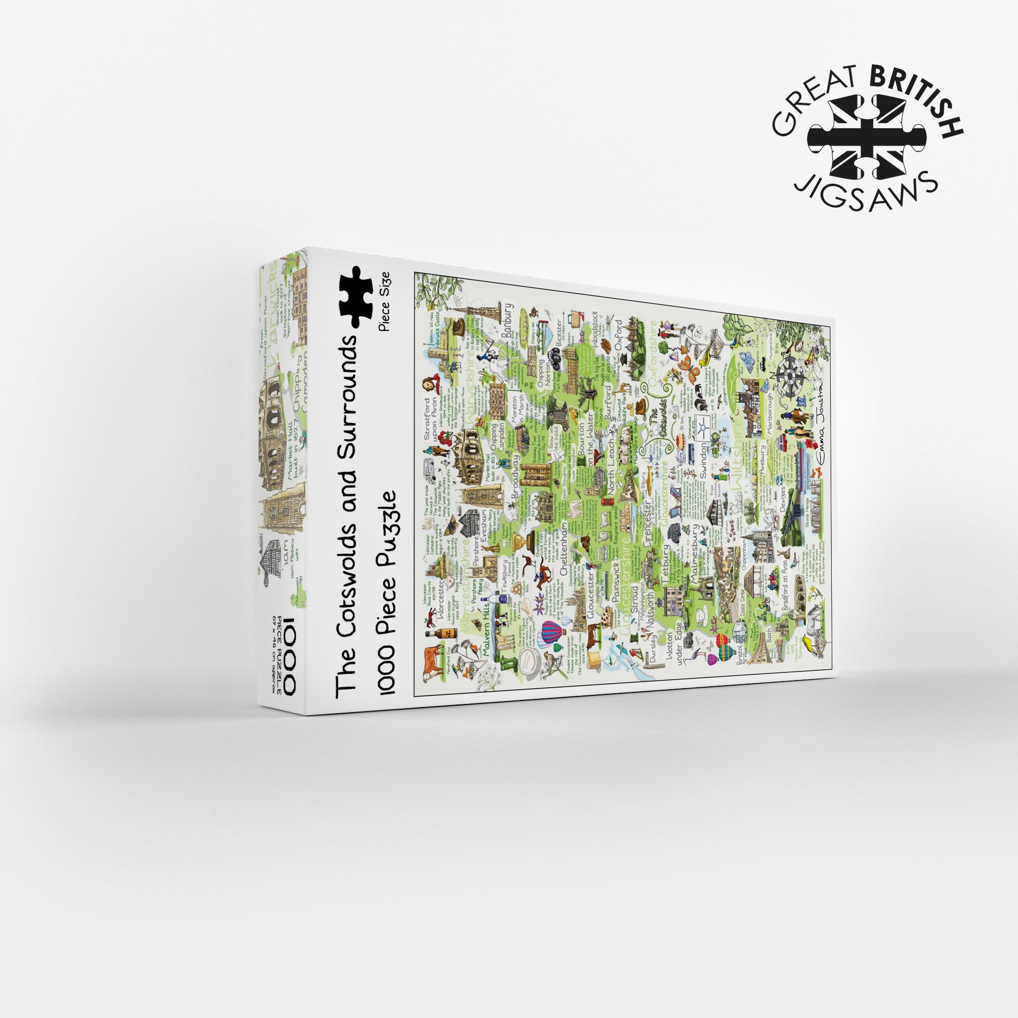 Emma Joustra Puzzle 'Cani A-Z' 1000 Pezzi - Great British Jigsaws - Fatto A Mano In Inghilterra, Tavola Da 1.90 Mm