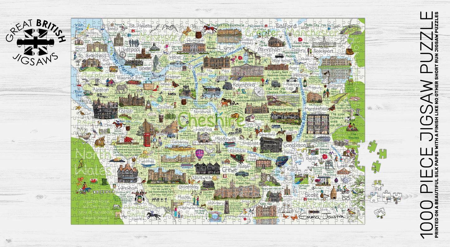 Cheshire Map 1000 Piece Jigsaw Puzzle