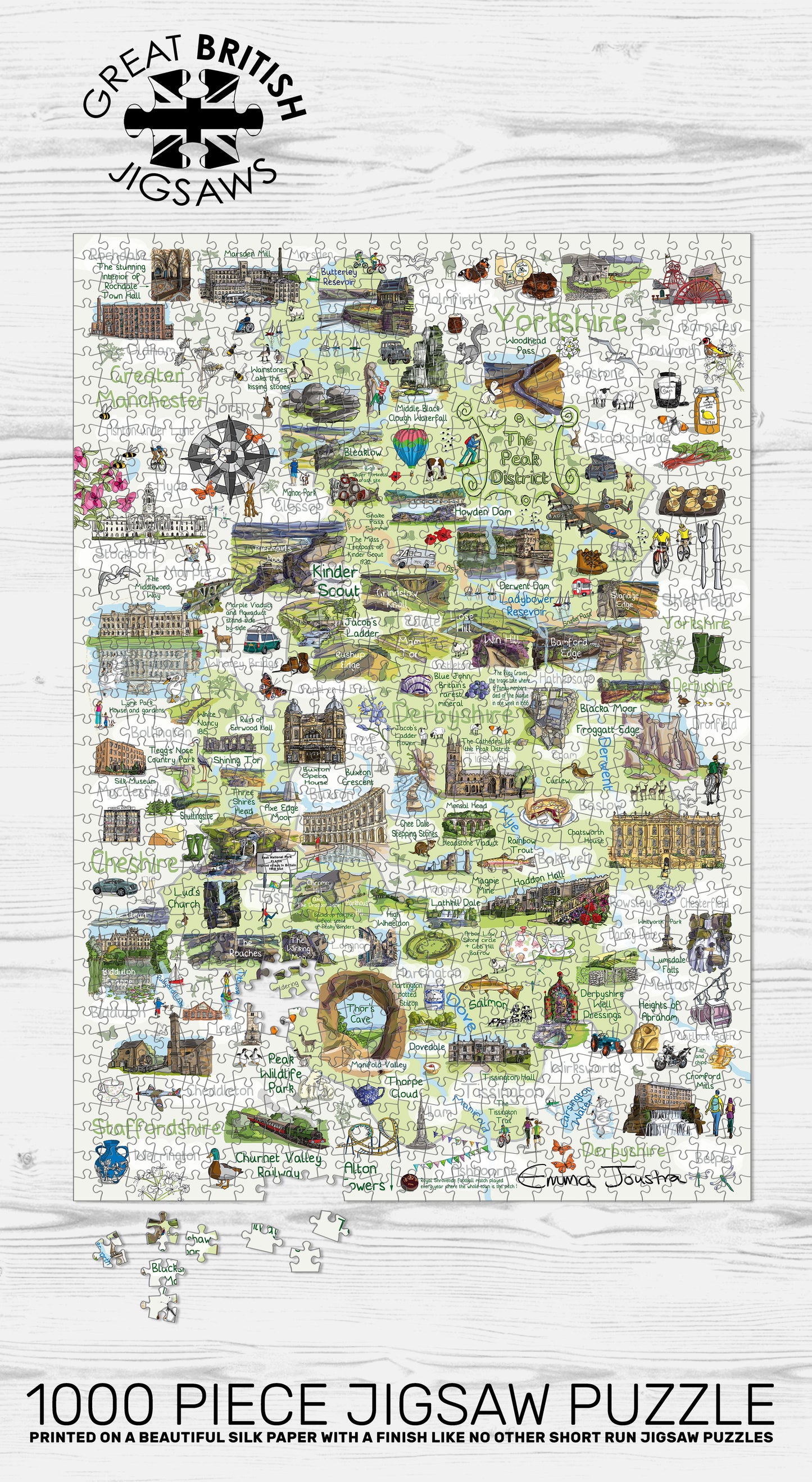 Peak District Map 1000 Piece Jigsaw Puzzle