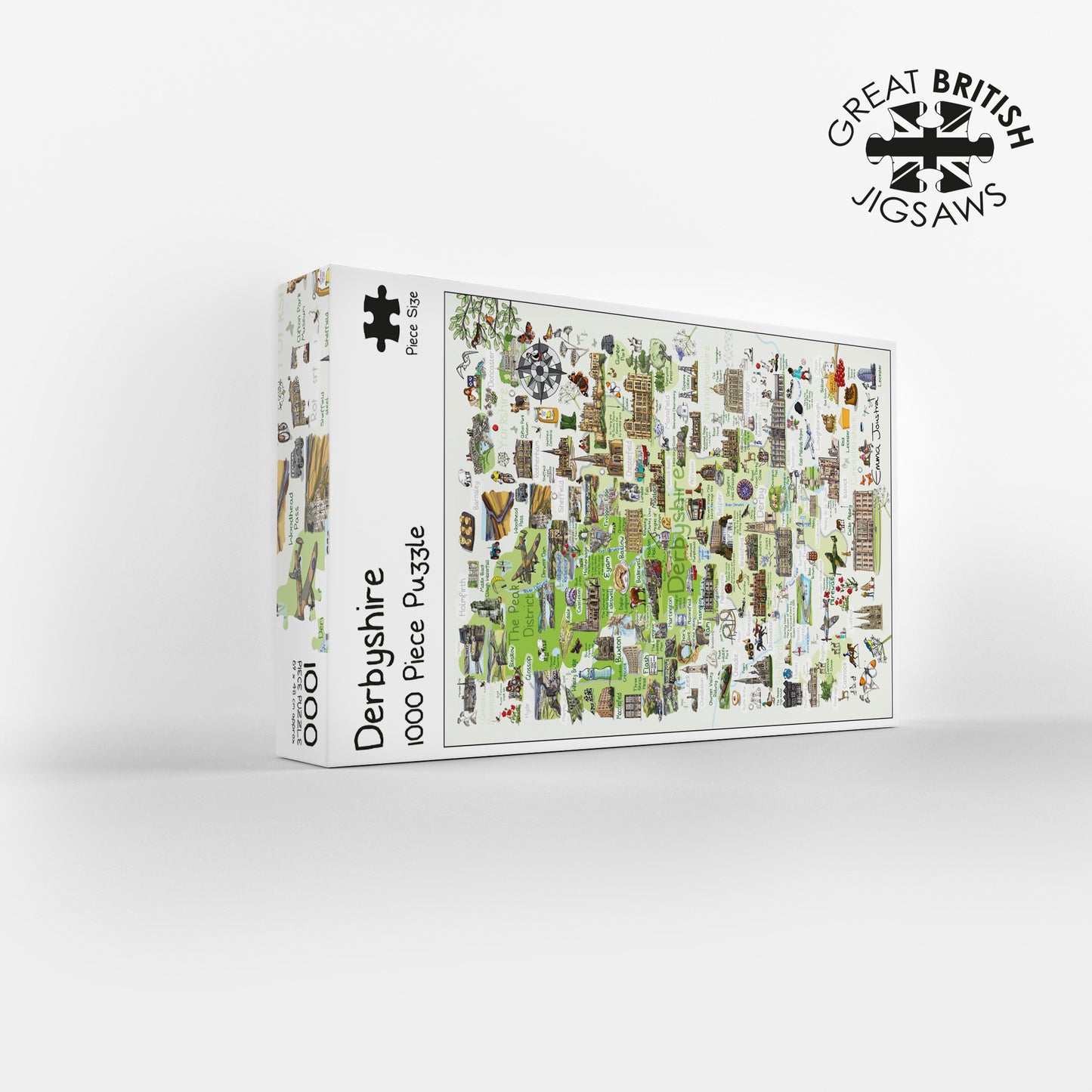 Derbyshire Map 1000 Piece Jigsaw Puzzle