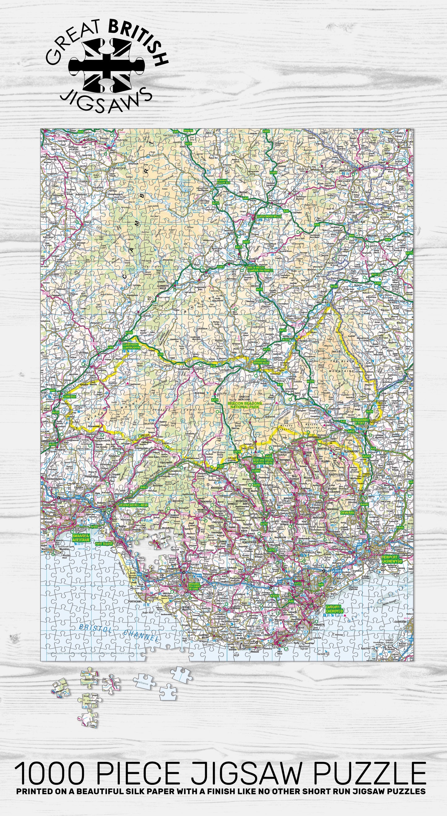 Brecon Beacons Map 1000 Piece Jigsaw Puzzle