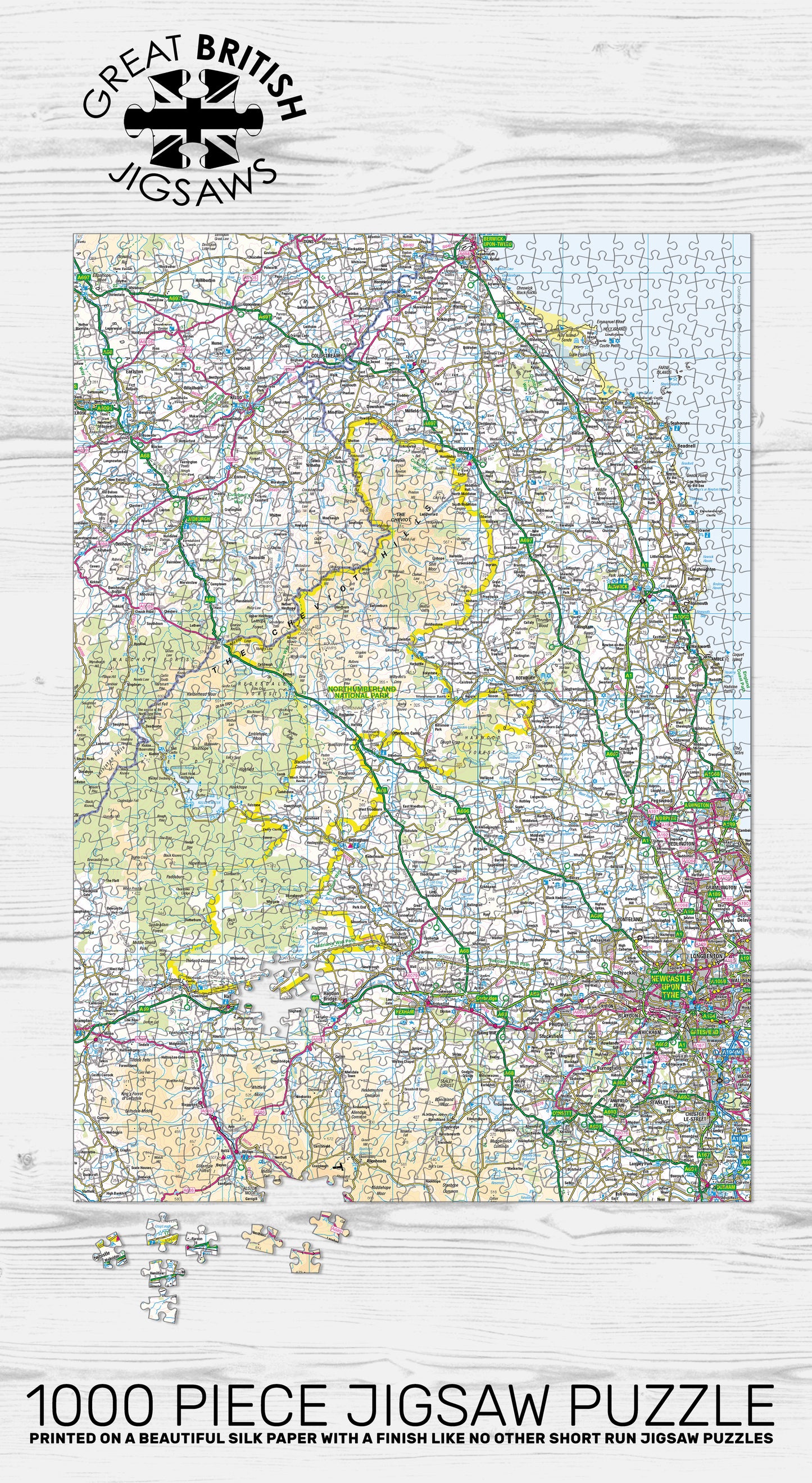 Northumberland Map 1000 Piece Jigsaw Puzzle